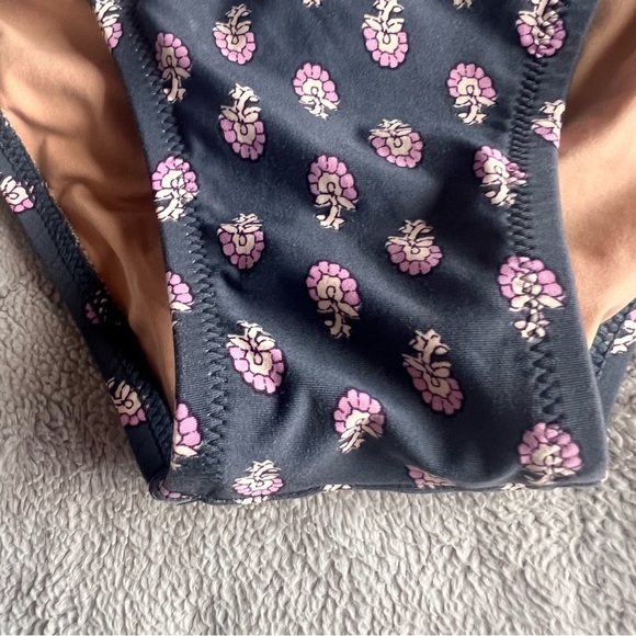 J. Crew Ring Halter Two-Piece Best Buds Floral Bikini Swimsuit Midnight S/M - Picture 11 of 15